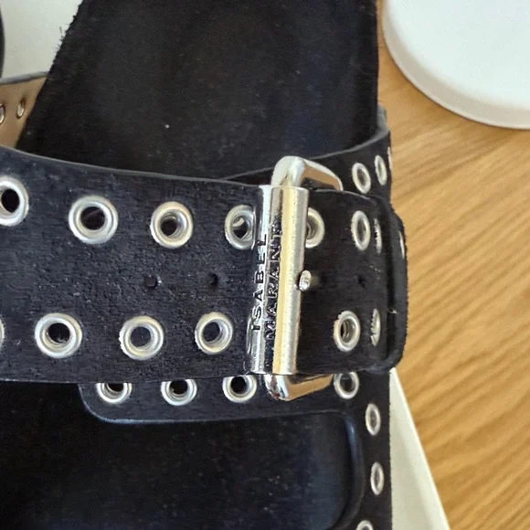 Isabel Marant Lennyo Black / Silver Studded Sandals size 38 - Picture 4 of 8